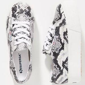 Superga Platform Snakeskin Wedge Sneakers
